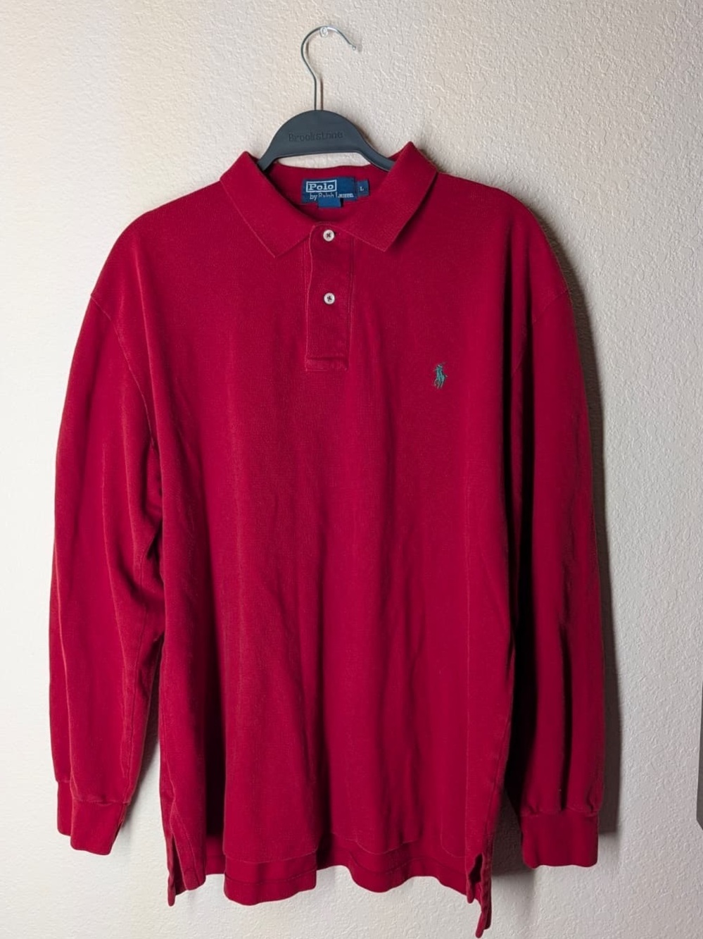 Ralph Lauren Men's Long Sleeve Polo in Red Large